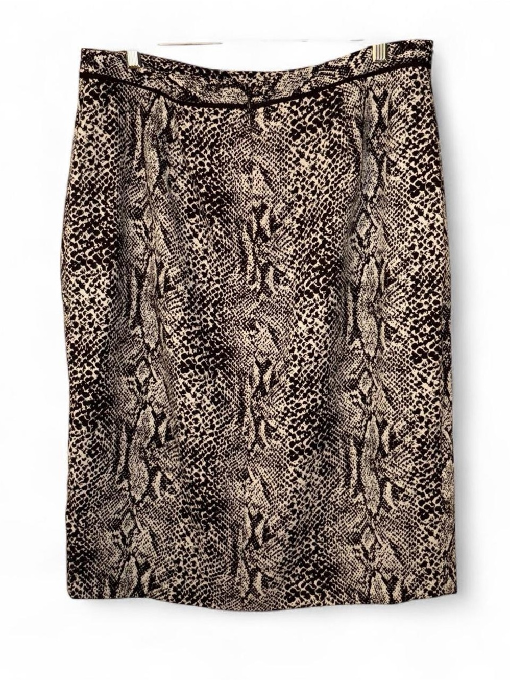 Who What Wear Beige and Black Snake-Print Pencil Skirt
